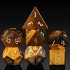 Tiger-Stone Dice Set D&D,DNDND 7PCS Full Set Natural Stone Dice Set with Gorgeous Gift Case for Dungeons and Dragon and Tabletop Game (Tiger-Stone) view 1