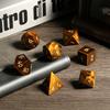 Tiger-Stone Dice Set D&D,DNDND 7PCS Full Set Natural Stone Dice Set with Gorgeous Gift Case for Dungeons and Dragon and Tabletop Game (Tiger-Stone) view 2