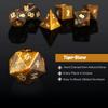 Tiger-Stone Dice Set D&D,DNDND 7PCS Full Set Natural Stone Dice Set with Gorgeous Gift Case for Dungeons and Dragon and Tabletop Game (Tiger-Stone) view 4