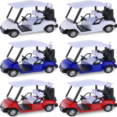 Yunsailing 6 Pcs 4.72 Inch Mini Golf Cart Miniature,Diecast Golf Cart for Birthday Party Favors,Metal Pull Back Die Cast Action Toy GolfCart for Party Decorations 1: 20