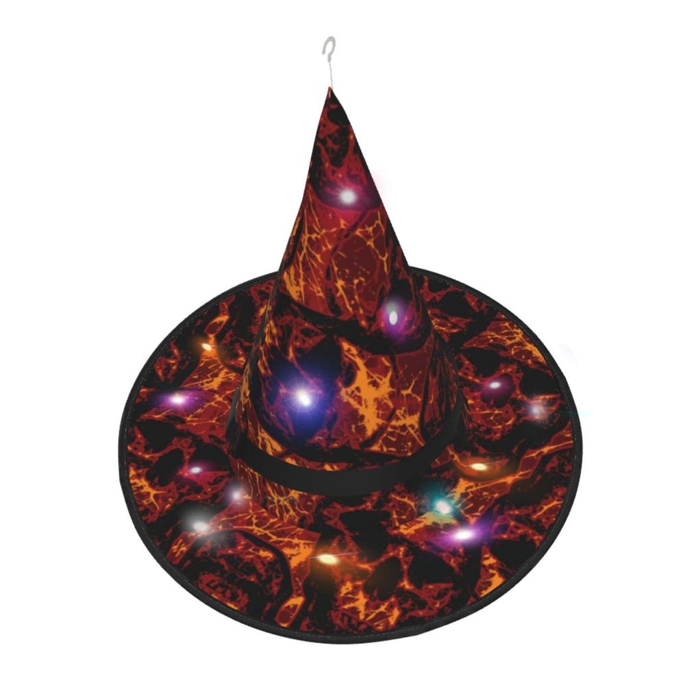 BIKINSEX Flame Fire Skulls Halloween Witch Hat Witch Costume Accessory for Halloween Christmas Party
