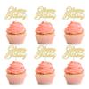 24Pcs Happy Birthday Cupcake Toppers Gold Glitter Birthday Cupcake Food Picks for Celebrating Happy Birthday Party Cake Decorations Supplies view 1