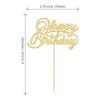 24Pcs Happy Birthday Cupcake Toppers Gold Glitter Birthday Cupcake Food Picks for Celebrating Happy Birthday Party Cake Decorations Supplies view 2