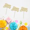 24Pcs Happy Birthday Cupcake Toppers Gold Glitter Birthday Cupcake Food Picks for Celebrating Happy Birthday Party Cake Decorations Supplies view 3
