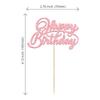 24Pcs Happy Birthday Cupcake Toppers Pink Glitter Birthday Cupcake Food Picks for Celebrating Happy Birthday Party Cake Decorations Supplies view 2