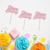 24Pcs Happy Birthday Cupcake Toppers Pink Glitter Birthday Cupcake Food Picks for Celebrating Happy Birthday Party Cake Decorations Supplies view 3