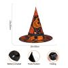BIKINSEX White Background With Skulls Halloween Witch Hat Witch Costume Accessory for Halloween Christmas Party view 4
