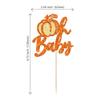24Pcs Pumpkin Oh Baby Cupcake Toppers Glitter Pumpkin Birthday Baby Shower Party Decorations Pumpkin Birthday Cake Decorations Fall Babyshower Birthday Party Cupcake Picks view 2