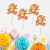 24Pcs Pumpkin Oh Baby Cupcake Toppers Glitter Pumpkin Birthday Baby Shower Party Decorations Pumpkin Birthday Cake Decorations Fall Babyshower Birthday Party Cupcake Picks view 3