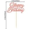 24Pcs Happy Birthday Cupcake Toppers Glitter Celebrating Birthday Cupcake Picks Baby Shower Kids Birthday Party Cupcake Decorations Supplies Rose Gold view 2
