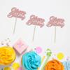 24Pcs Happy Birthday Cupcake Toppers Glitter Celebrating Birthday Cupcake Picks Baby Shower Kids Birthday Party Cupcake Decorations Supplies Rose Gold view 3
