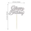 24 Pack Happy Birthday Cupcake Toppers Glitter Birthday Cupcake Food Picks for Celebrating Happy Birthday Party Cake Decorations Supplies Silver view 2