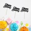24Pcs Happy Birthday Cupcake Toppers Glitter Birthday Cupcake Food Picks for Celebrating Happy Birthday Party Cake Decorations Supplies Black view 3