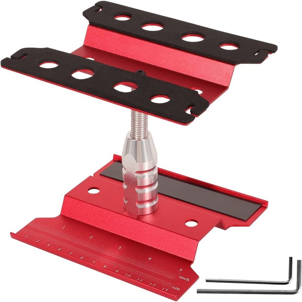 GORHLady RC Car Work Stand, RC Car Work Stand Repair Workstation, RC Car Stand Work Station Repair Tools for 1/8 1/10 1/12 Scale Cars Trucks Buggies, Red