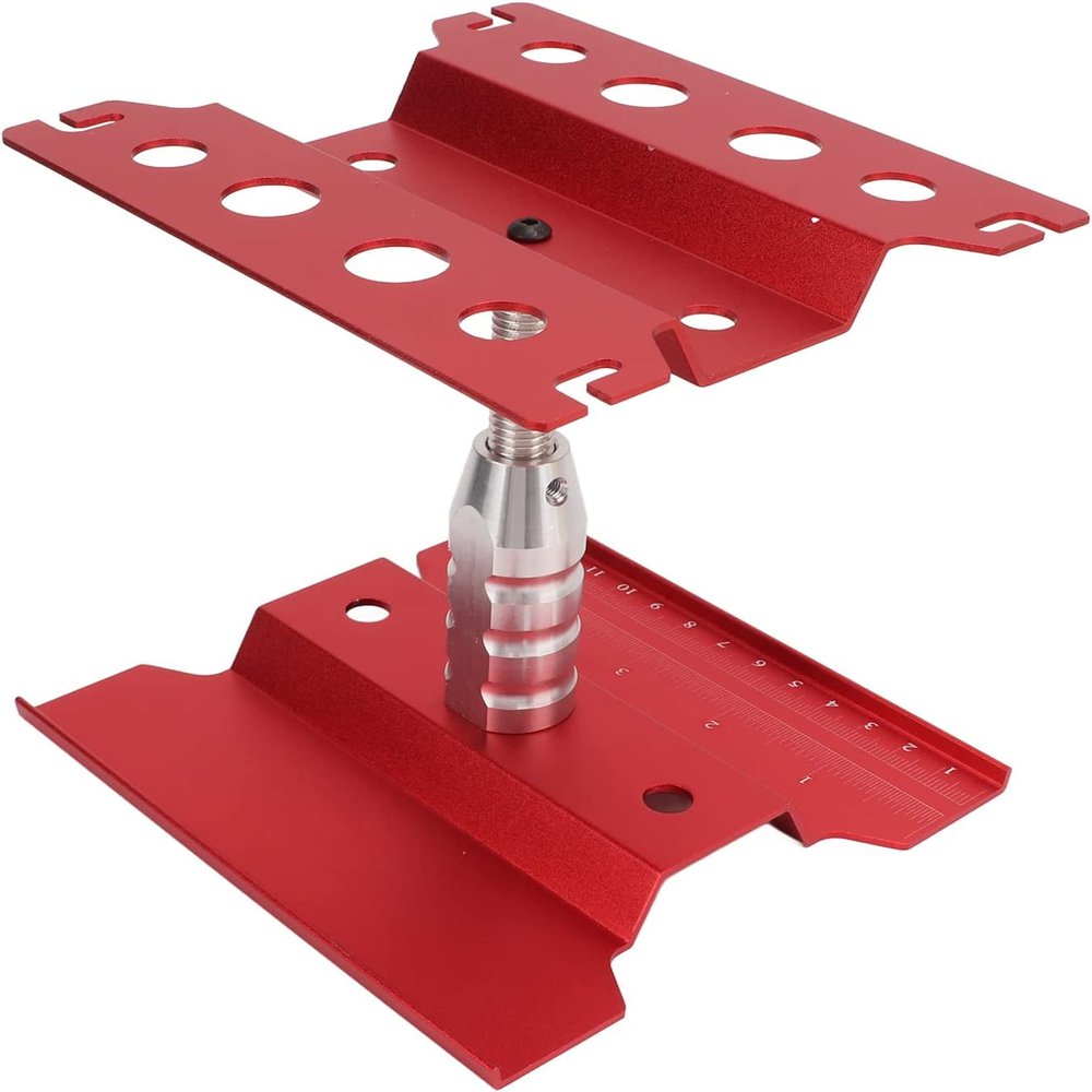 GORHLady RC Car Work Stand, RC Car Work Stand Repair Workstation Remote Control Car Repair Station and Screw Plate Set for 1/8 1/10 1/12 1/16 Scale RC Cars(Red)