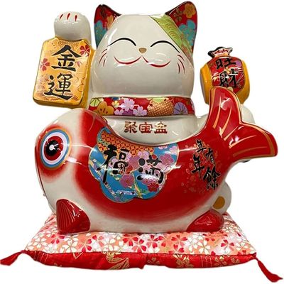 NIUBB Cartoon Money Pot Lucky Cat Ceramic Piggy Bank Large Storage Decoration Candy Jar Living Room TV Cabinet Decorations Fortune Cat Money Bank Money Pot (Color : OneColor)