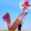 Golden Dragon Poi with 3D Real-Like Plastic Dragon Head and Swing Rope Combo, Chinese Dragon Dance Wulong Flowy Flinging Dragon Body Ribbon Streamer Set (Purple) view 3