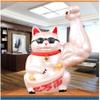 NIUBB Cartoon Piggy Bank Piggy Bank Lucky cat Vigorous arm Creative Lucky cat Opening Gift Small Ornament Capacity Piggy Bank (Color : OneColor) view 2