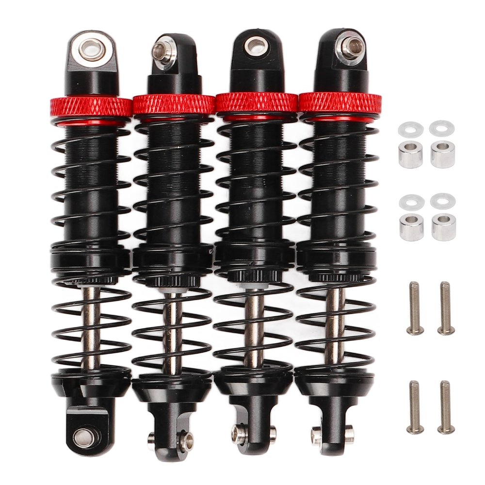 4PCS RC Shock Absorber Oil Adjustable RC Damper Set with Dual Springs for Traxxas 1/10 RC Truck Crawler/Axial SCX10/Tamiya CC01/Wraith RR10 (80mm)