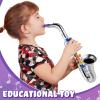 Lewtemi Set of 2 Musical Instruments Include Toy Trumpet and Saxophone Set Plastic Trumpet Educational Christmas Toy Home School Music Gift, Color Keys(Silver) view 3