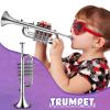Lewtemi Set of 2 Musical Instruments Include Toy Trumpet and Saxophone Set Plastic Trumpet Educational Christmas Toy Home School Music Gift, Color Keys(Silver) view 4