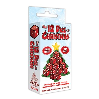 The 12 Dice of Christmas, Dice Game, Family, Holiday, for 2 to 5 Players, Ages 10+, Steve Jackson Games