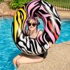 39" Multi-Color Zebra Stripes Inflatable Inner Tube Ring Float view 4