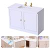 Bathroom Sink Model - White Plastic Miniature Wash Table for DIY Dollhouse Decoration 4.13 X 3.30 X 1.77 Inch view 4