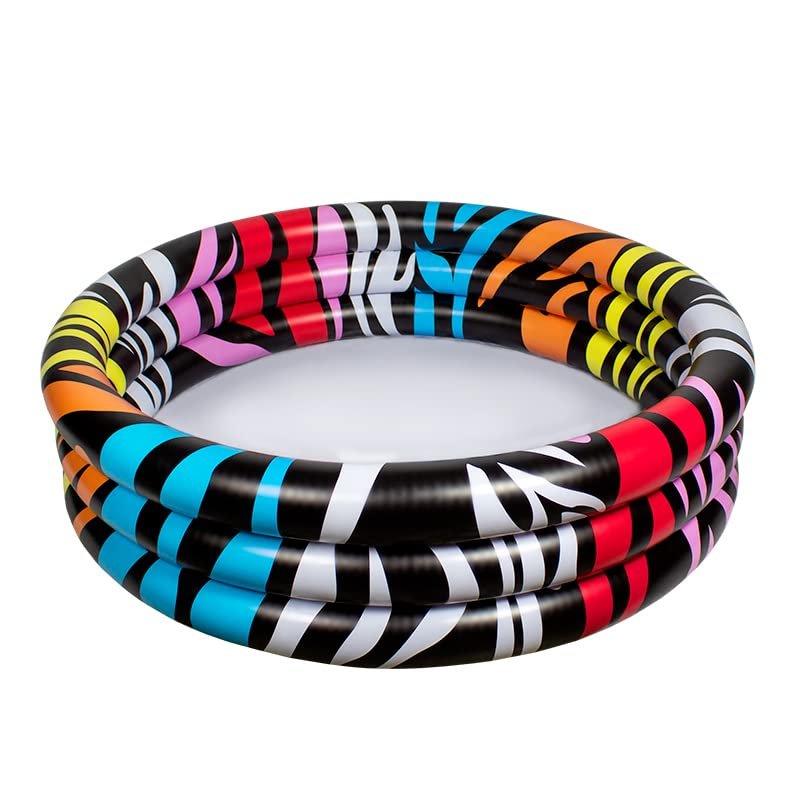 36" Inflatable Multi-Color Zebra Striped Children's Wading Swimming Pool