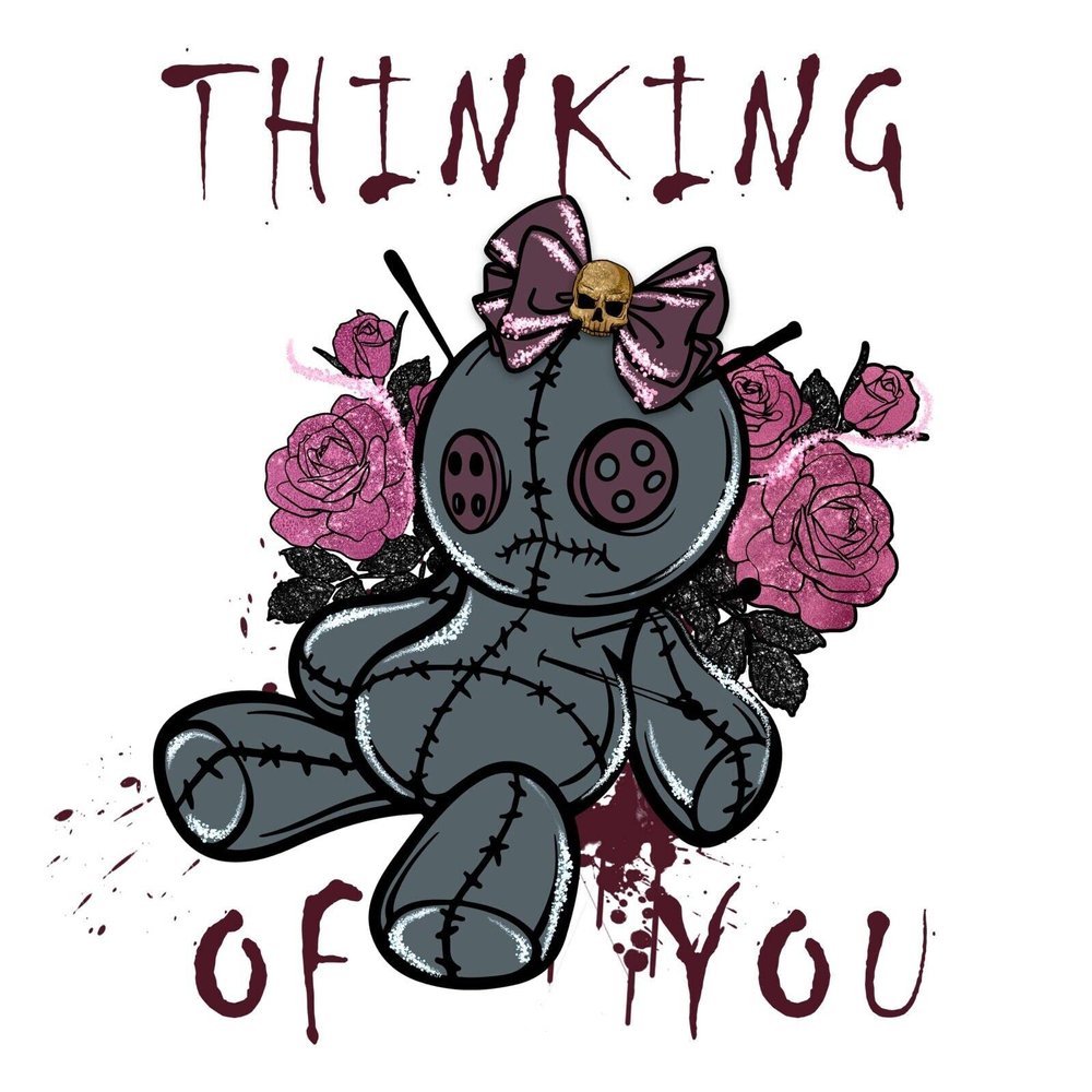 3 Sticker Halloween Thinking of You Spooky Witch Funny Voodoo Doll