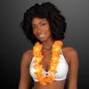 Set of 12 Orange LED Flower Hawaiian Lei Light Up Necklaces view 2