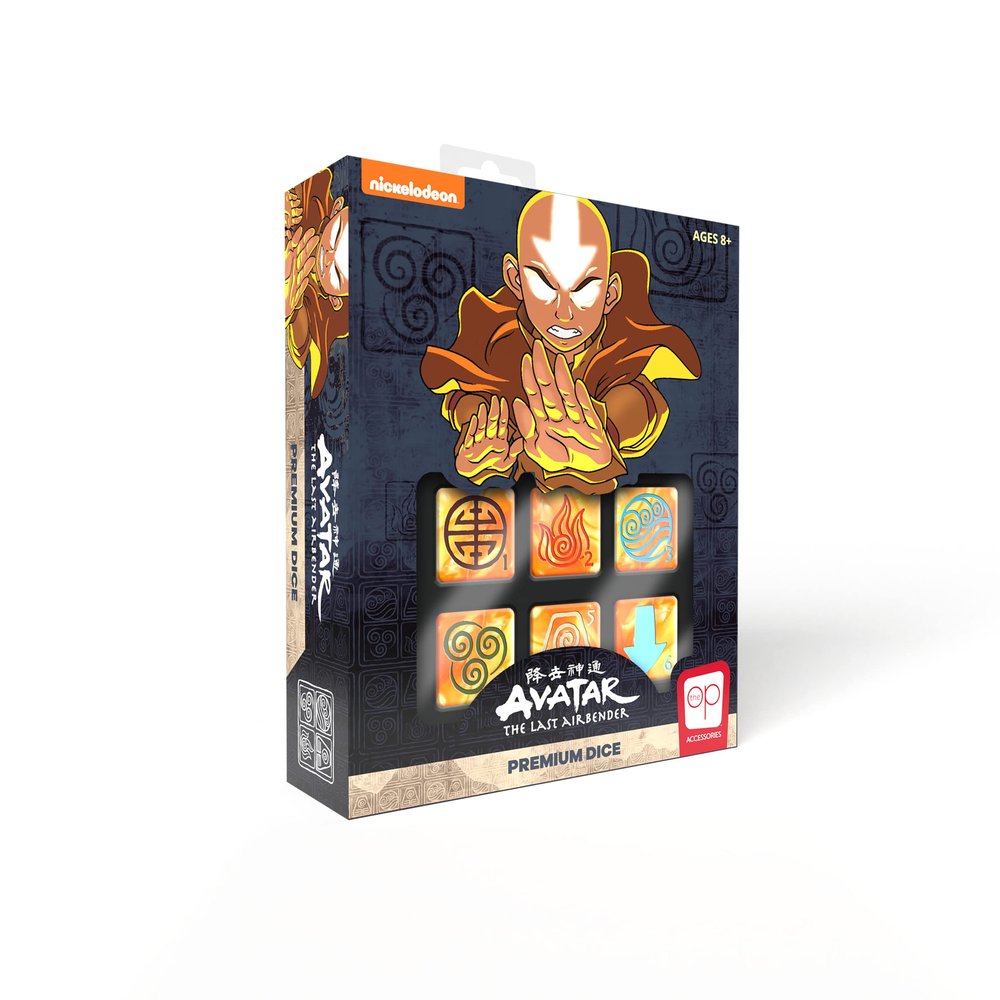 Avatar The Last Airbender Premium Dice Set | Collectible d6 with Custom Tin Case | Officially Licensed 6-Sided Dice, Orange