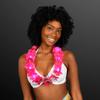 Set of 12 Pink LED Flower Hawaiian Lei Light Up Necklaces view 4