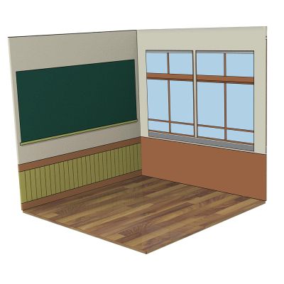 1/12 Scale Backdrop Scene Model Display Photo Board for Soldier Model Scane Drama , Classroom