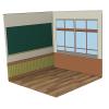 1/12 Scale Backdrop Scene Model Display Photo Board for Soldier Model Scane Drama , Classroom view 1