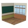 1/12 Scale Backdrop Scene Model Display Photo Board for Soldier Model Scane Drama , Classroom view 2