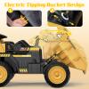 ANPABO Ride on Dump Truck, 12V Ride on Car with Remote Control, Electric Dump Bed and Extra Shovel, Ride on Construction Vehicle with Music Player, Key Start for Safety, Ideal Gift for Kids view 2