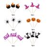 24 Pack Halloween Cupcake Toppers Glitter Witch Cat Pumpkin Spider Web Cupcake Picks Boo Ghost Cake Decorations for Happy Halloween Theme Baby Shower Birthday Party Supplies view 3