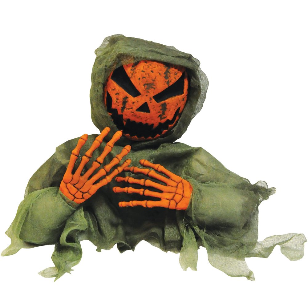 Fun World Grave Breaker Jack-O'-Lantern 45" Decoration Prop, Orange Green