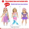 Mermaid 18 inch Doll Clothes and Doll Accessories Case Luggage Travel Play Set Include Suitcase, Dresses, Bag, Camera, Glasses, Pillow, Eyeshade Etc (No Doll) view 4