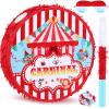Deekin Large Carnival Piata Stick with Blindfold Confetti Set Circus Tent Piata for Birthday Carnival Theme Party Decorations Gaming Holiday Celebration Game Supply view 1
