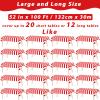 100Ft Long Tablecloth Roll Red and White Striped Tablecloth Carnival Circus Tent Party Supplies Halloween Christmas Plastic Picnic Table Cover for Birthday Party Circus Backdrop Banner Decoration view 2