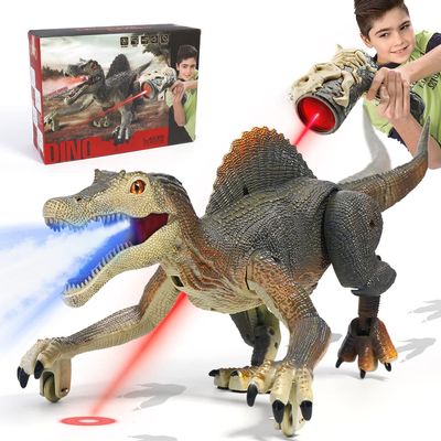 FRUSE Remote Control Dinosaur Toys,Electric RC Spinosaurus w/Light Tracing & Spray Mist,Dinosaur Robot Toys Powered by Rechargeable Battery,Jurassic Dinosaur Toys for Boys Girls Kids Age 3 4 5 6 7 8