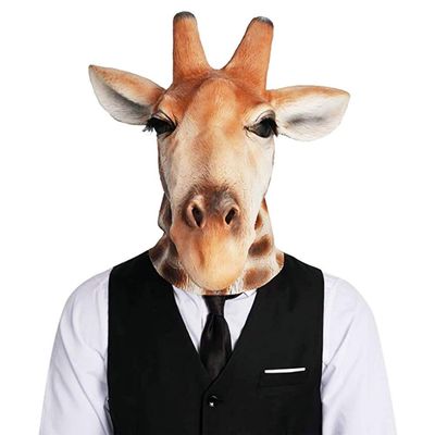 HENGYUTOYMASK Deer Mask Animal Head Giraffe Latex Mask Halloween Costume Cosplay Dress