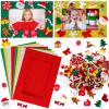 232 Pcs Christmas DIY Picture Frames Craft Kit for Kids 32 Set Felt Photo Frames with Snowflake Christmas Crafts to Decorate with 200 Foam Stickers for Party Favor Home Classroom (Snowflake) view 1