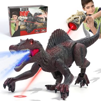 FRUSE Remote Control Dinosaur Toys,RC Walking Robot Dinosaur w/Light Tracing,Spray Mist,LED Light,Roaring,Jurassic Dinosaur Toys,Toys for Kids Girls Age 3 4 5 6 7 8