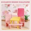 Tiny Land Wooden Dollhouse for Girls - 6 Rooms Wooden Doll House, DIY Pretend Doll House with 31Pcs Furniture Accessories, Creative Gift for Girl Ages 3+ view 3