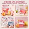 Tiny Land Wooden Dollhouse for Girls - 6 Rooms Wooden Doll House, DIY Pretend Doll House with 31Pcs Furniture Accessories, Creative Gift for Girl Ages 3+ view 4