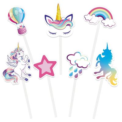 WERNNSAI 35 PCS Unicorn Cupcake Toppers - Rainbow Unicorn Birthday Party Cake Decorations for Girls Kids Unicorn Cake Topper Cake Tropper Unicorn Cake Decors Baby Shower Birthday Party Supplies