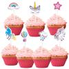 WERNNSAI 35 PCS Unicorn Cupcake Toppers - Rainbow Unicorn Birthday Party Cake Decorations for Girls Kids Unicorn Cake Topper Cake Tropper Unicorn Cake Decors Baby Shower Birthday Party Supplies view 2